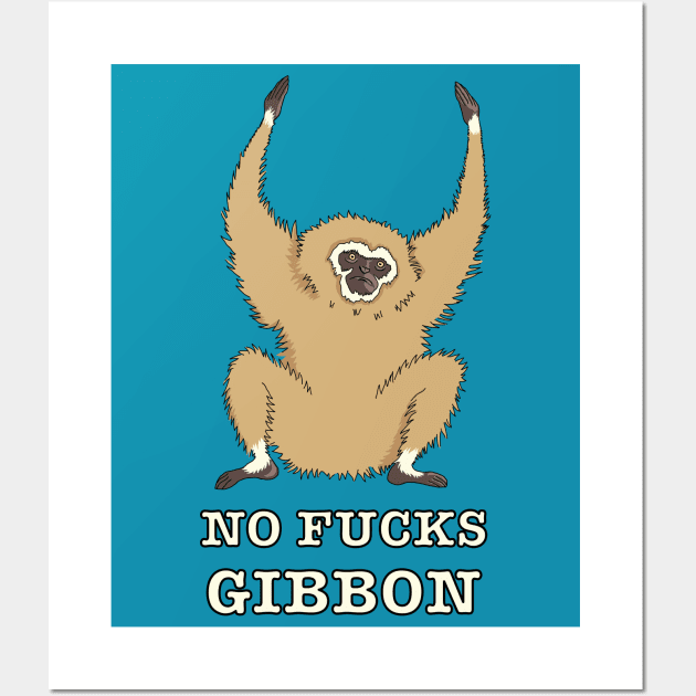 No Fucks Gibbon Wall Art by xenotransplant